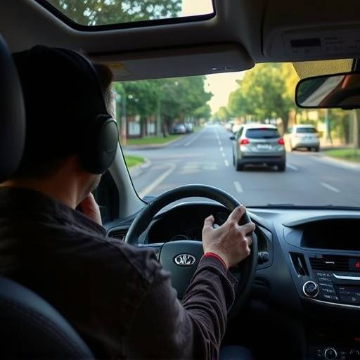 Driver practicing hazard perception